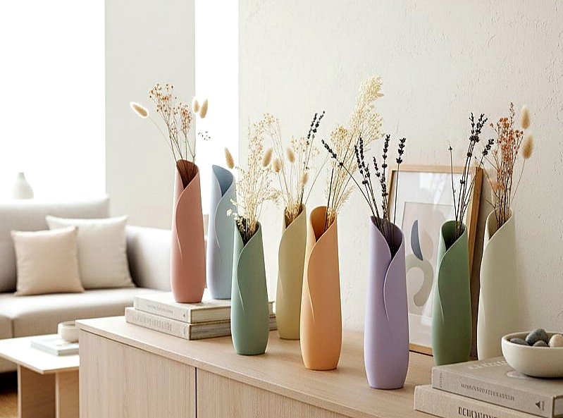 Vases tulipe pastel