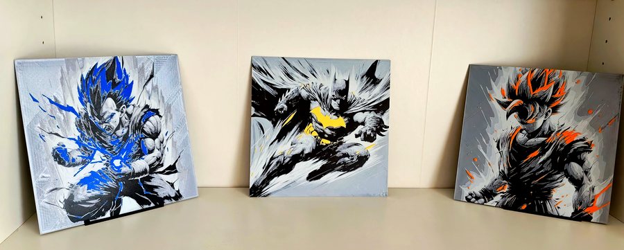 Tableaux Dragon Ball Batman imprimés 3D