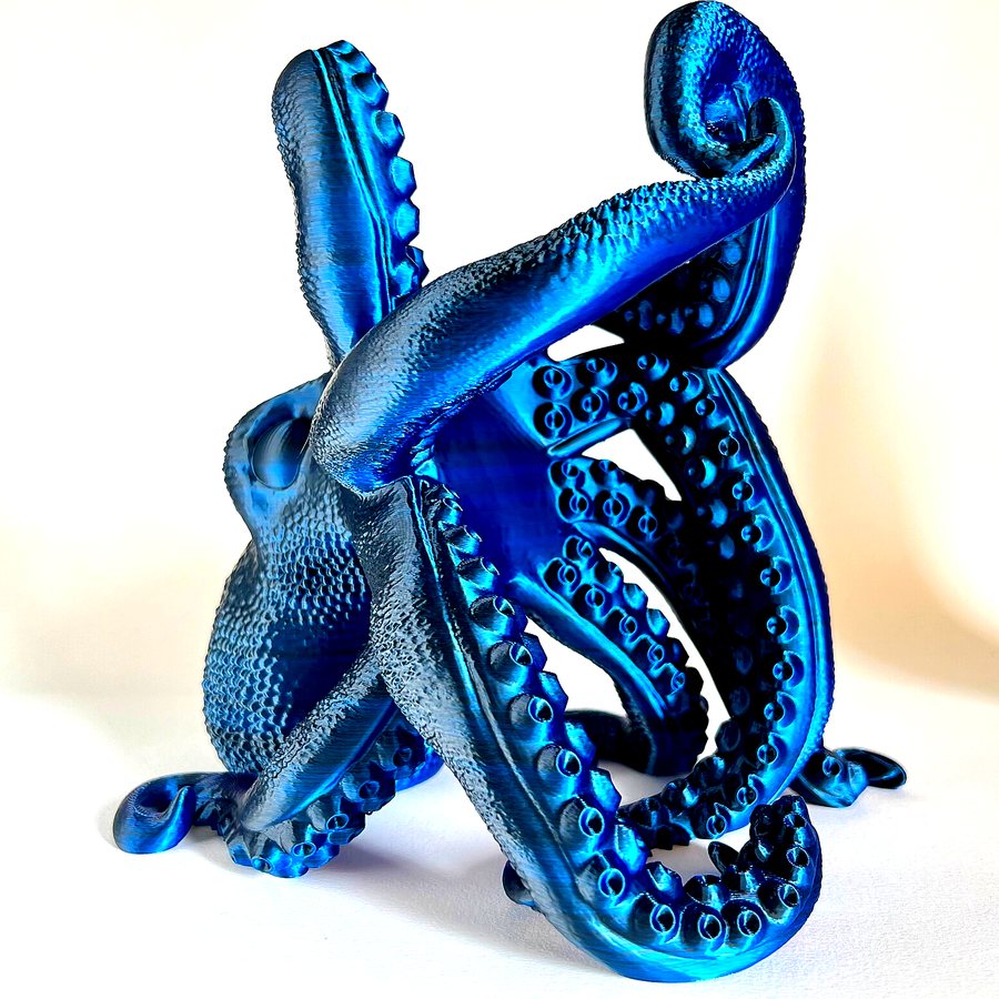 Porte-bouteille pieuvre bleue imprimé 3D