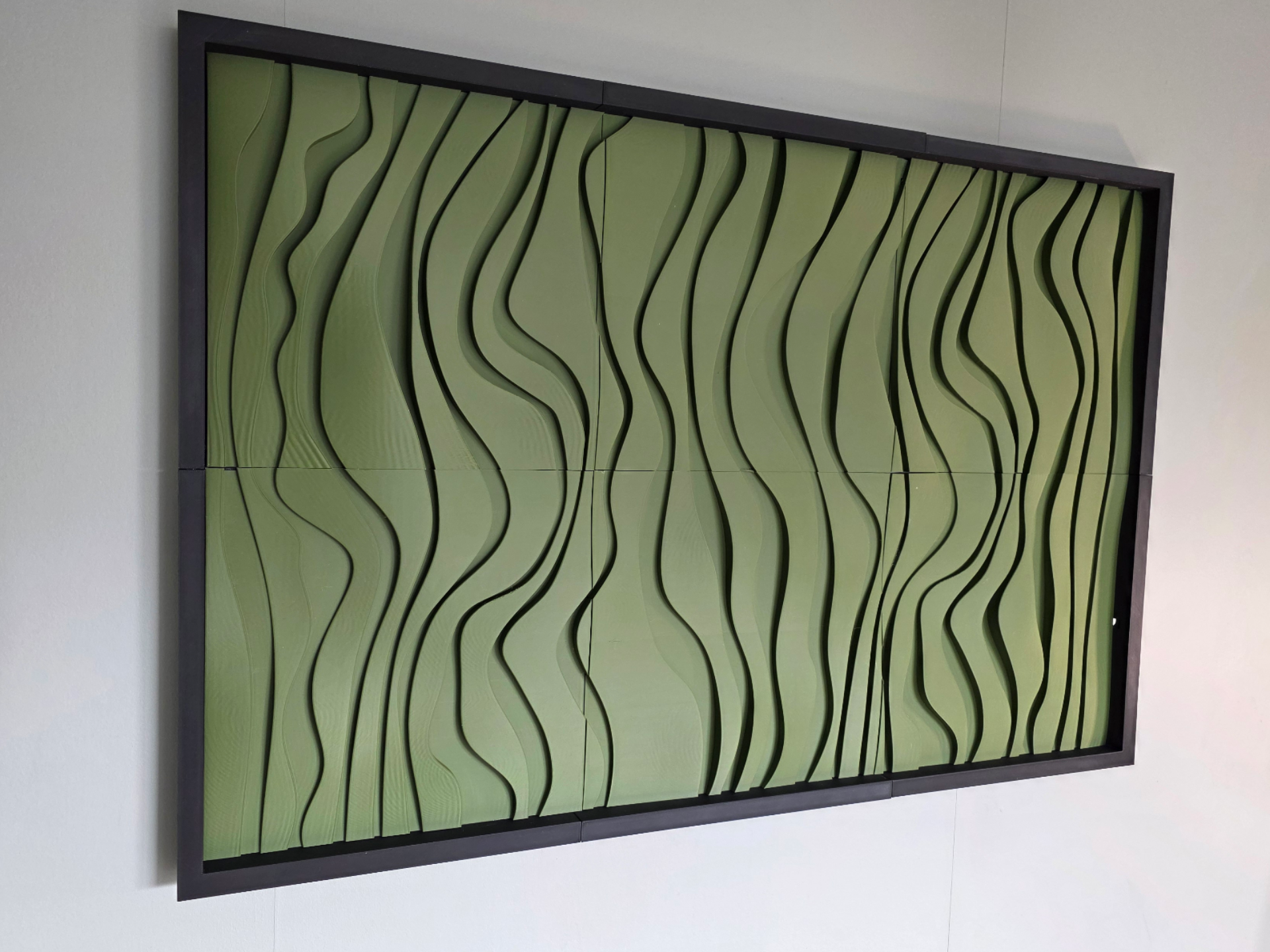 Tableau mural ondulé vert imprimé en 3D