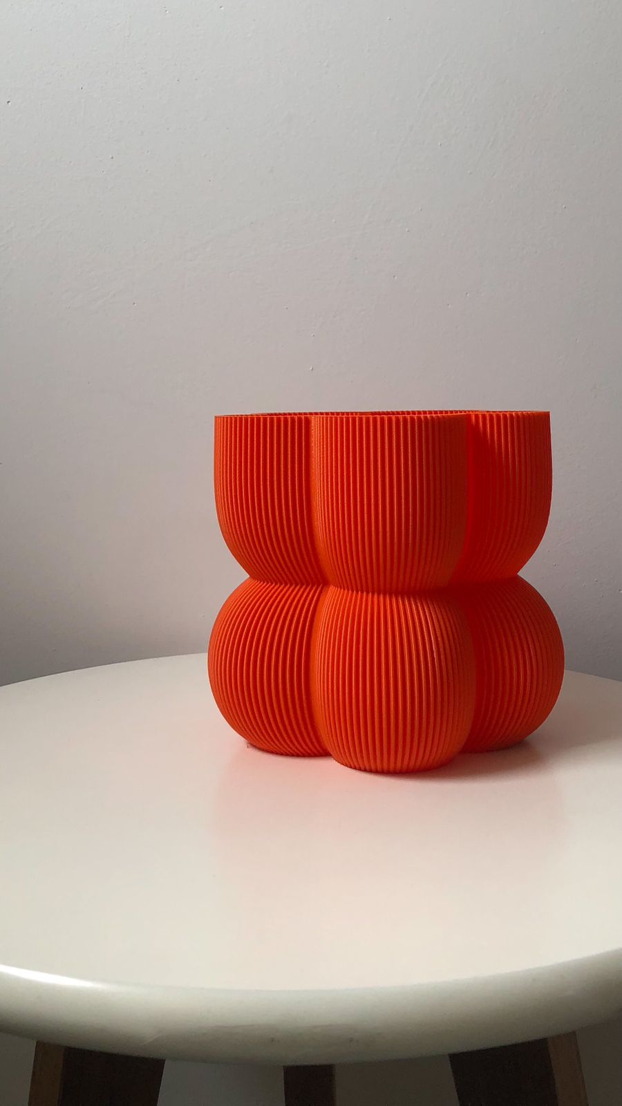 Vase Caribe orange vif imprimé en 3D